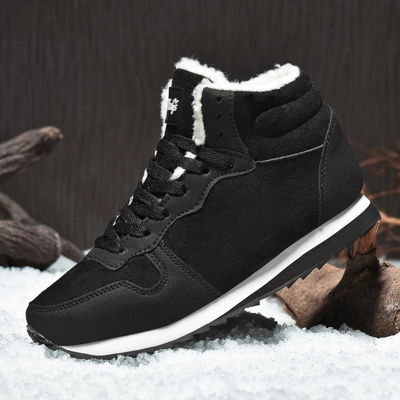 Unisex Winter Ankle Boots – Casual Warm Shoes with Plush Fur, Comfortable Platform Snow Boots for Men and Women
